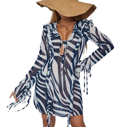 Blue Zebra Print Dress