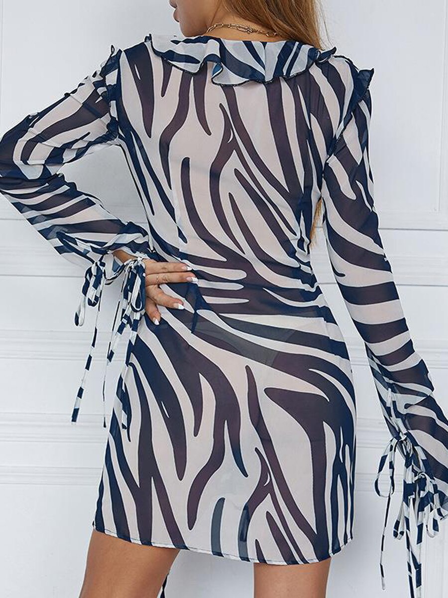 Blue Zebra Print Dress